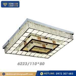 Đèn Mâm Ốp Trần Pha Lê Hình Chữ Nhật 6223