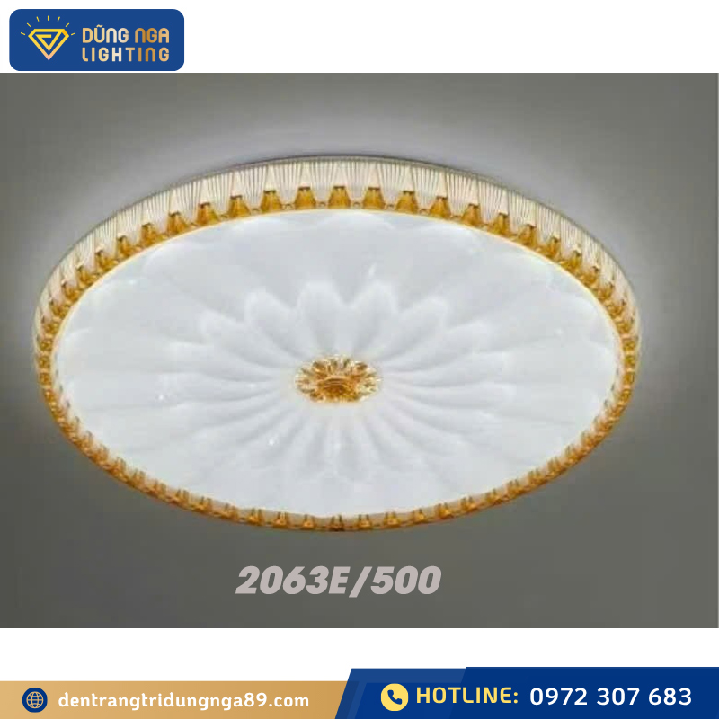 Đèn mâm ốp trần pha lê tròn 2063E
