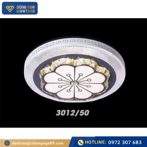 Đèn mâm ốp trần pha lê tròn 3012