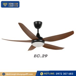 Quạt 5 cánh vân gỗ đậm EC.29
