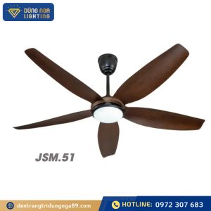 Quạt trần 5 cánh vân gỗ đậm JSM.51