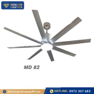 Quạt đèn trần 8 cánh bạc MD82