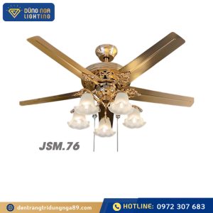 Quạt đèn 5 cánh thép ,thân vàng JSM.76