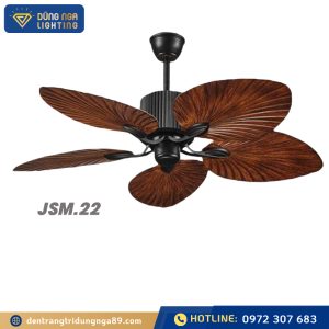 Quạt đèn 5 cánh vân gỗ ,thân đen JSM.22